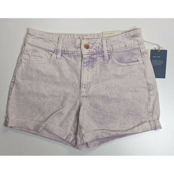 WOMEN'S FADED PURPLE MIDI JEAN SHORTS - UNIVERSAL THREAD - SIZE 0 - NEW - Picture 1 of 5